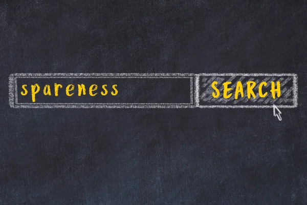 Arama motoru konsepti. Sadelik arıyorum. Basit tebeşir çizimi ve yazı