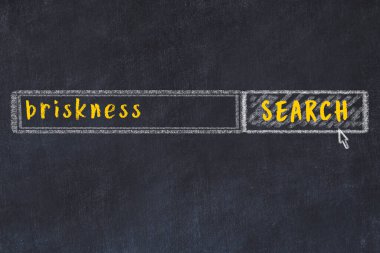 Arama motoru konsepti. Cüretkarlık arıyorum. Basit tebeşir çizimi ve yazı