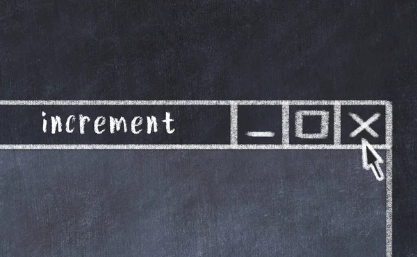 Sorunlarla başa çıkma kavramı. Tarayıcı penceresini başlık artışıyla kapatmanın tebeşir çizimi