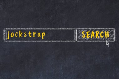 Arama formu ve yazıt süspansuvarlı tarayıcı penceresinin tebeşir çizimi