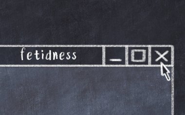 Yazı fetişi olan tarayıcı penceresinin tebeşir sürükleyicisi 