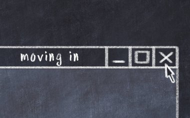 Sorunlarla başa çıkma kavramı. Tarayıcı penceresini kapatılıyor ve başlık içeri giriyor.