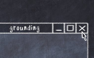 Sorunlarla başa çıkma kavramı. Tarayıcı penceresinin başlık tabanlı tebeşir çizimi