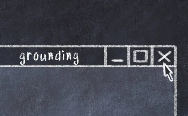 Sorunlarla başa çıkma kavramı. Tarayıcı penceresinin başlık tabanlı tebeşir çizimi