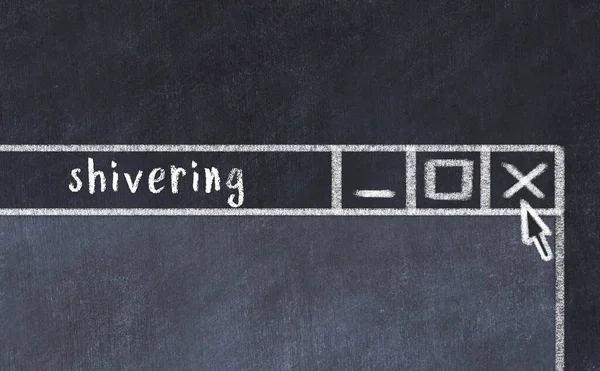 Tarayıcı penceresinin tebeşir sürükleyicisi ve yazıtlar titriyor 