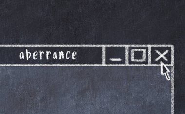 Tarayıcı penceresinin yazı arızalı tebeşiri 