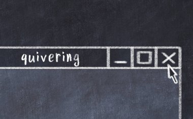 Üzerinde yazı olan tarayıcı penceresinin tebeşir sürükleyicisi 