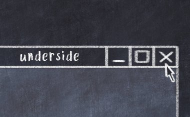 Altında yazı olan tarayıcı penceresinin tebeşir sürükleyicisi 