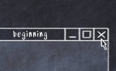 Yazı ile başlayan tarayıcı penceresinin tebeşir sürükleyicisi 