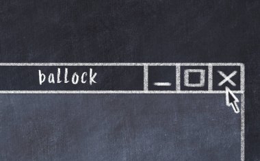 Yazı balonlu tarayıcı penceresinin tebeşir sürükleyicisi 