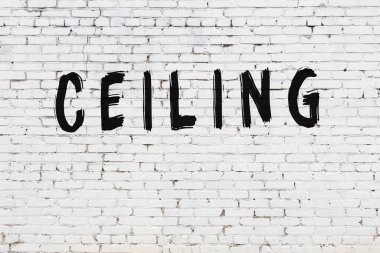Beyaz tuğla duvara yazı yazma tavanı