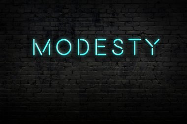 Tuğla duvardaki neon ışıklarının gece görüşü.