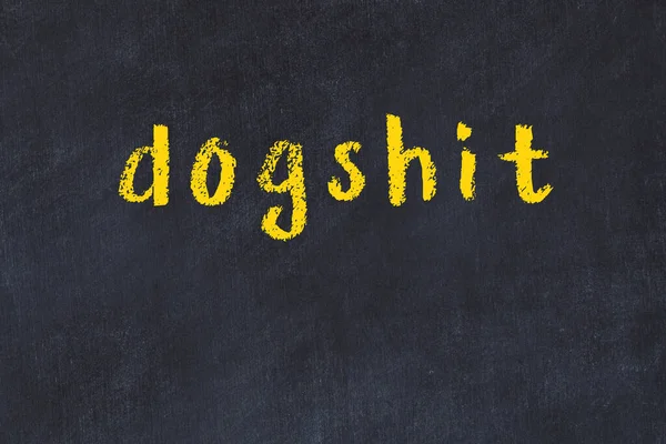 Faculdade de giz mesa com a palavra dogshit escrito em — Fotografia de Stock