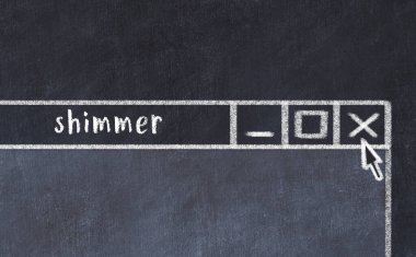 Sorunlarla başa çıkma kavramı. Tarayıcı penceresini başlık parıltısıyla kapatan tebeşir çizimi