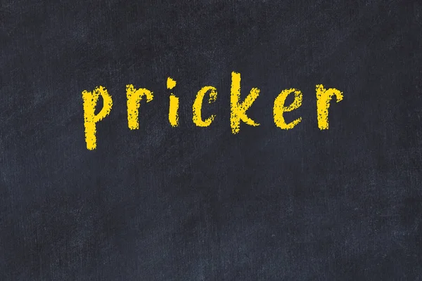 Faculdade de giz mesa com a palavra pricker escrito em — Fotografia de Stock
