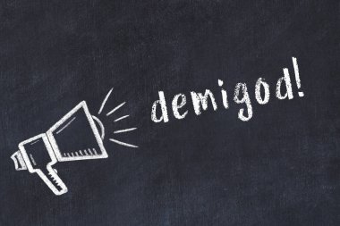 Hoparlör ve yazıt yarı tanrı çizimi.