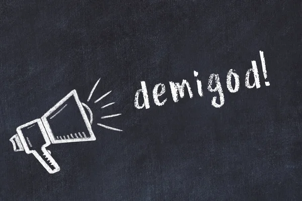 Hoparlör ve yazıt yarı tanrı çizimi.