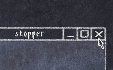 Yazı durduruculu tarayıcı penceresinin tebeşir sürükleyicisi 