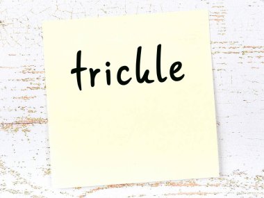 Sözcükler damlayan sarı kağıt. Hatırlatma konsepti