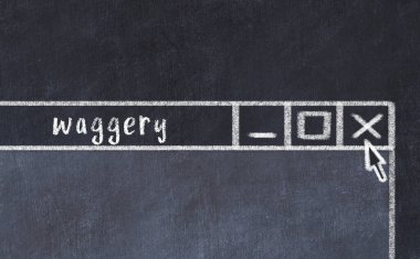 Tarayıcı penceresinin tebeşir sürükleyicisi ve yazı sallaması 