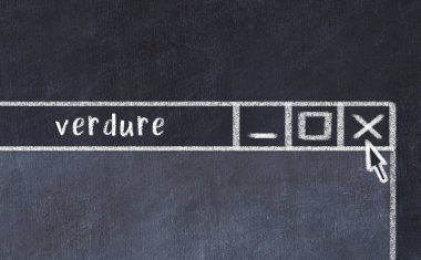 Sorunlarla başa çıkma kavramı. Tarayıcı penceresini başlık versiyonu ile kapatmanın tebeşir çizimi