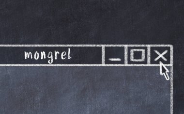 Üzerinde yazı olan tarayıcı penceresinin tebeşir sürükleyicisi 