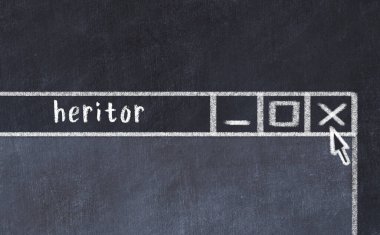 Yazı mirasçısı olan tarayıcı penceresinin tebeşir sürükleyicisi 