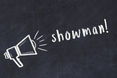 Hoparlör ve yazıt şovmeninin çizimi.