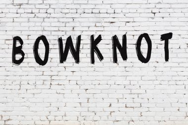 Beyaz tuğla duvara kazınmış bir düğüm.