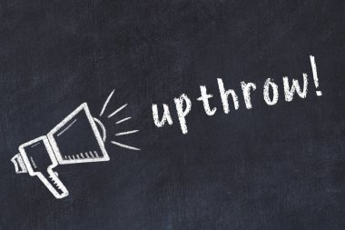 Hoparlör ve yazıtın tebeşir çizimi yukarı doğru