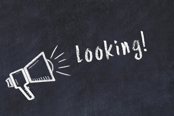 Hoparlör ve yazı aramanın tebeşir çizimi