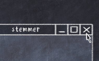 Tarayıcı penceresinin yazıt tutacağı ile tebeşir sürükleyicisi 