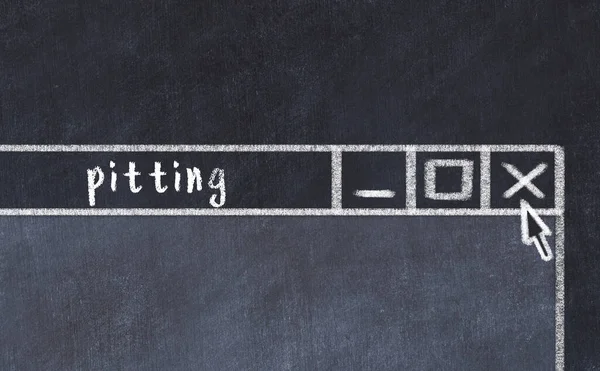 Üzerinde yazı olan tarayıcı penceresinin tebeşir sürükleyicisi 