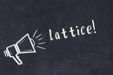 Tebeşir hoparlörü ve yazı kafesi siyah karatahtaya