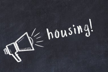 Hoparlör ve yazıt konutlarının tebeşir çizimi