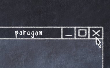 Üzerinde yazı olan tarayıcı penceresinin tebeşir sürükleyicisi 