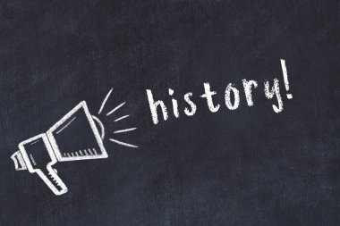 Kara karatahtanın tebeşir hoparlörü ve yazı geçmişi