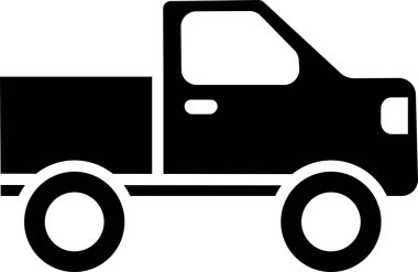 düz kamyon simgesi, vektör illüstrasyonu