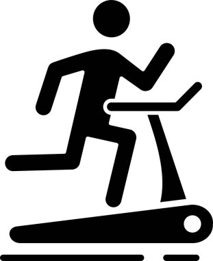 Modern koşu bandı makinesinde enerjik çalışan kişi