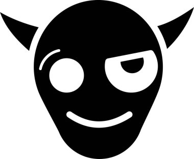 Şeytan. Beyaz Arkaplan Üzerine Web Simgesi Basit İllüstrasyonu 