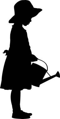 Beyaz arka plan üzerinde izole küçük kız, vektör illüstrasyon