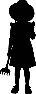 Beyaz arka planda izole edilmiş siyah kız silueti, vektör silueti 