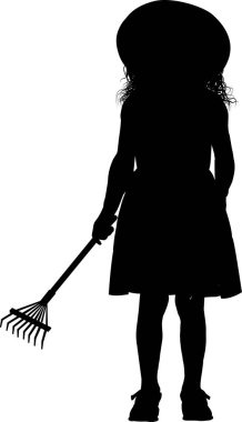 Beyaz arka planda izole edilmiş siyah kız silueti, vektör silueti 