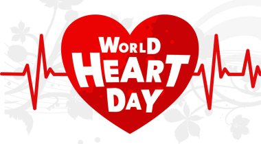 Dünya Kalp Günü arka plan tasarımı. vektör illüstrasyonu