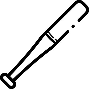 Basit siyah beyzbol sopası çizimi