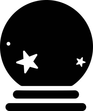 İki yıldızlı siyah kristal küre silueti