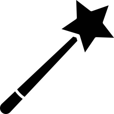 Sihirli değnek simgesinin vektör çizimi