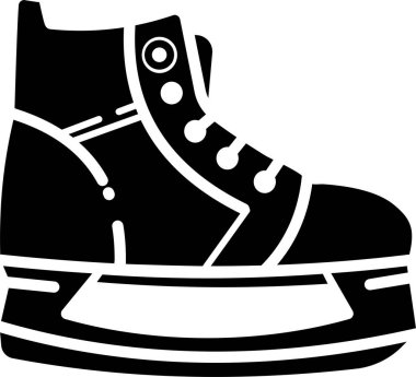 Siyah beyaz spor ayakkabı silueti ve bağcıklar