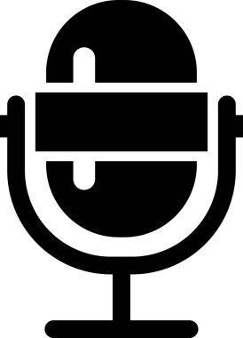 düz mikrofon simgesi, vektör illüstrasyonu