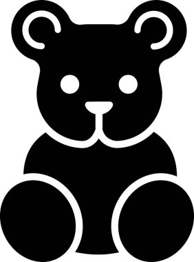 Oyuncak ayı. Web simgesi vektör illüstrasyonu